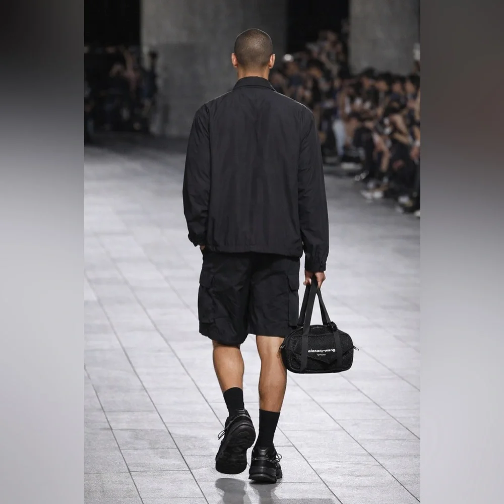 Alexander Wang Black Mesh Bag Mini Duffle Tags $350 10”x6”x4”. Handle drop 12”